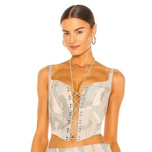 🌿👒 DION LEE IKAT CAMO CORSET 👒🌿 RUNS SMALL Boned Bodice Sold Out on Revolve